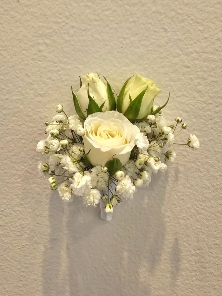 White Roses Buttonhole
