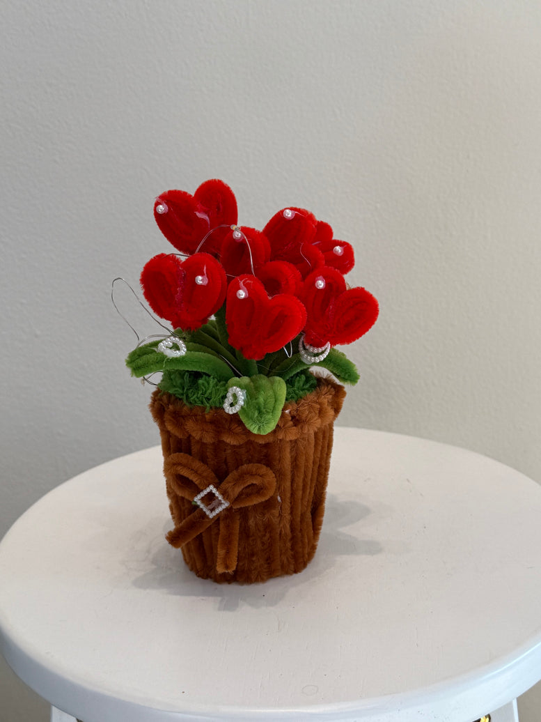 Heart with light handmade pipe cleaner