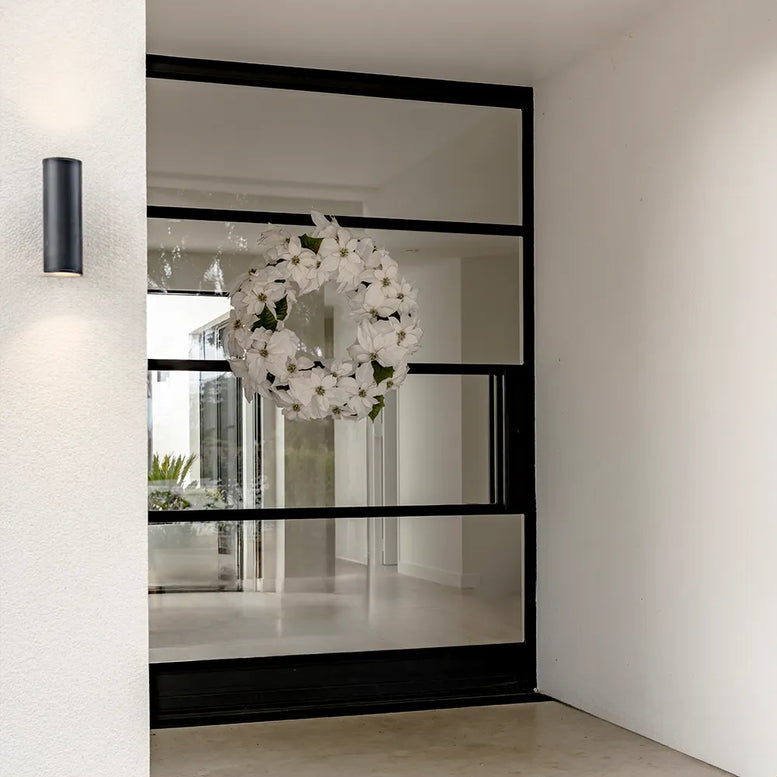 Poinsettia Glitter Wreath 76cm