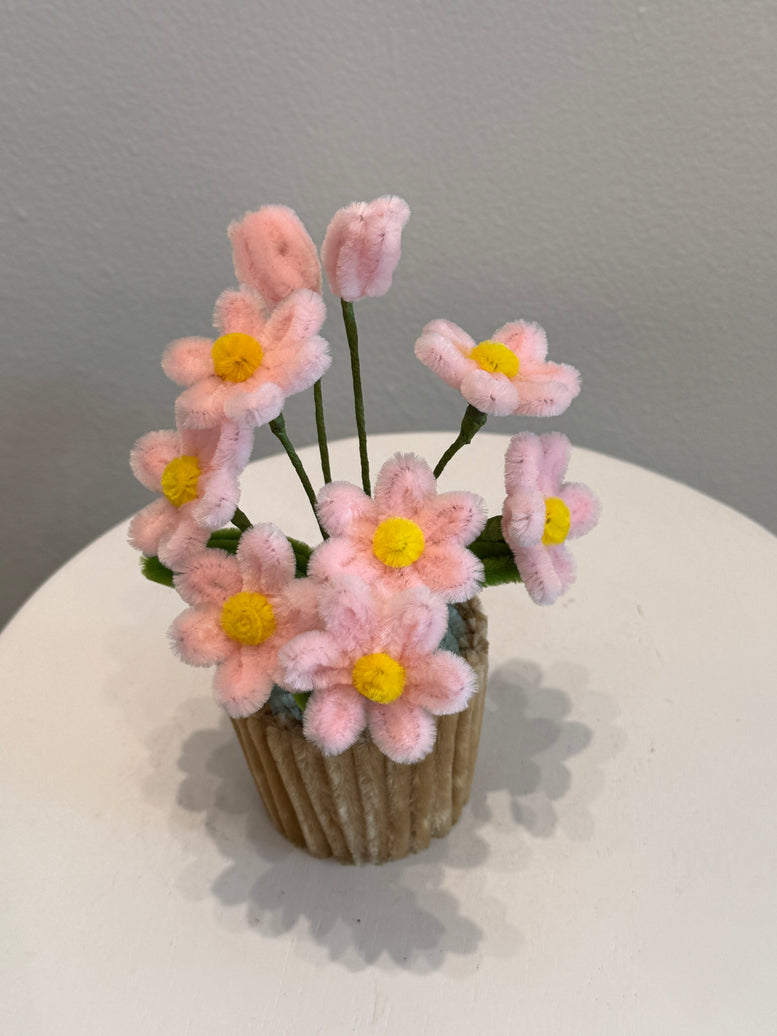Soft pink apricot handmade pipe cleaner