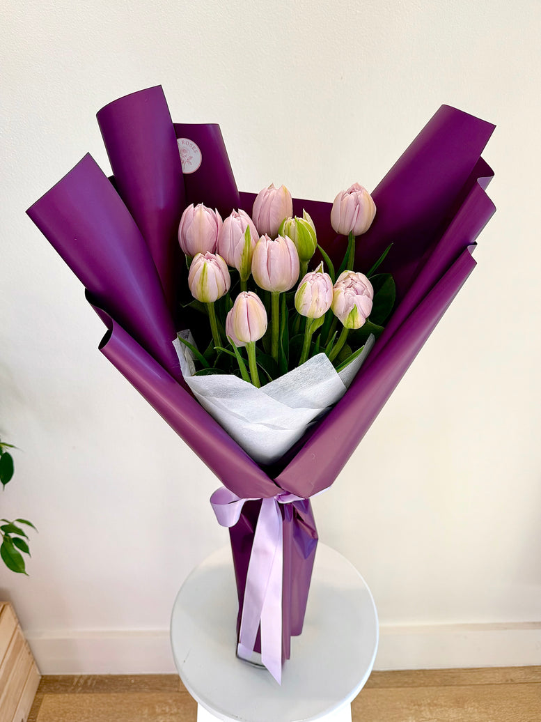 French lilac tulip bouquet