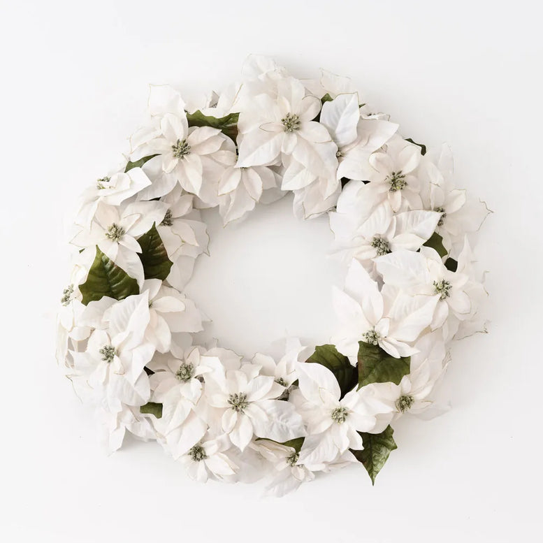 Poinsettia Glitter Wreath 76cm