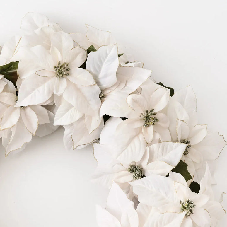 Poinsettia Glitter Wreath 76cm