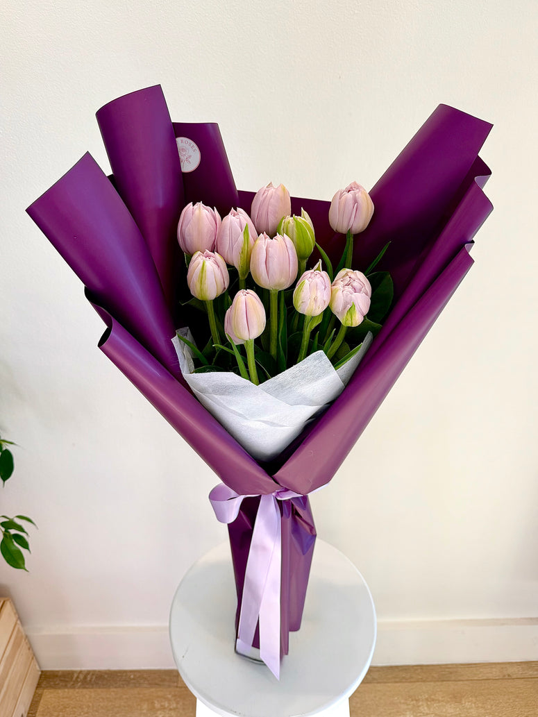 French lilac tulip bouquet