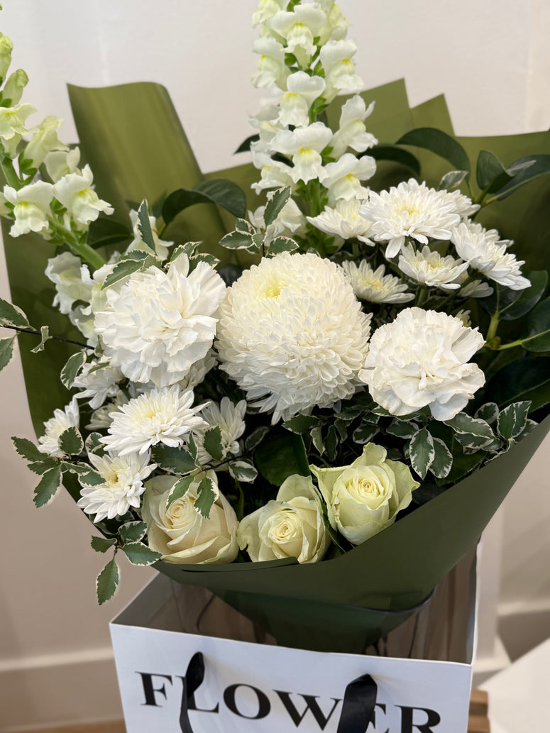 Grace in Bloom Pure White Standard Bouquet